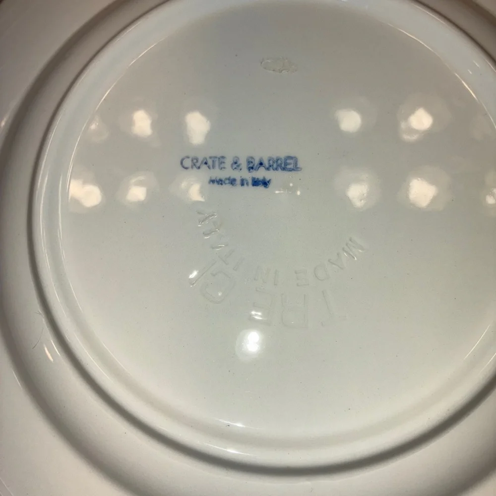 Crate&Barrel Blue and Yellow Floral Dinnerware Set